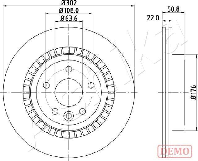 Ashika 61-00-0325C - Bremžu diski www.autospares.lv