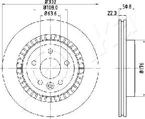 Ashika 61-00-0325 - Bremžu diski www.autospares.lv