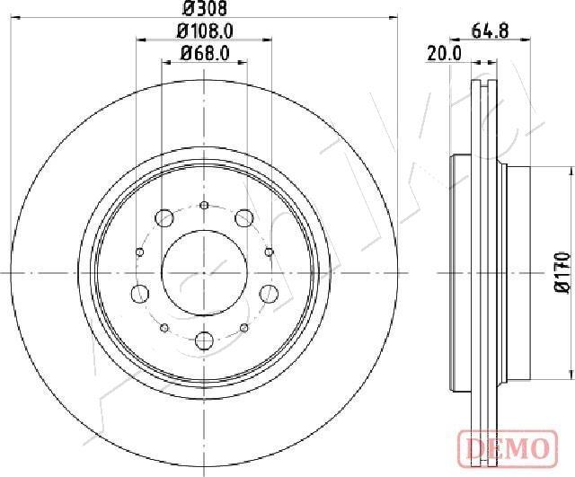 Ashika 61-00-0326C - Bremžu diski www.autospares.lv