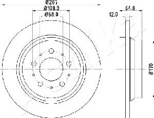 Ashika 61-00-0321 - Bremžu diski www.autospares.lv