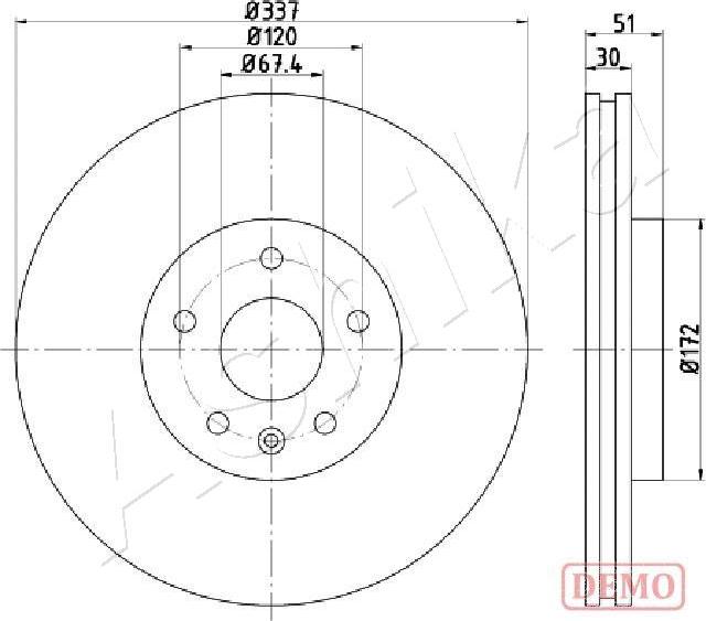 Ashika 61-00-0323C - Bremžu diski www.autospares.lv