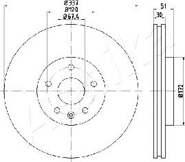 Ashika 61-00-0323 - Bremžu diski www.autospares.lv