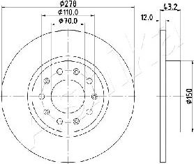 Ashika 61-00-0204 - Bremžu diski www.autospares.lv