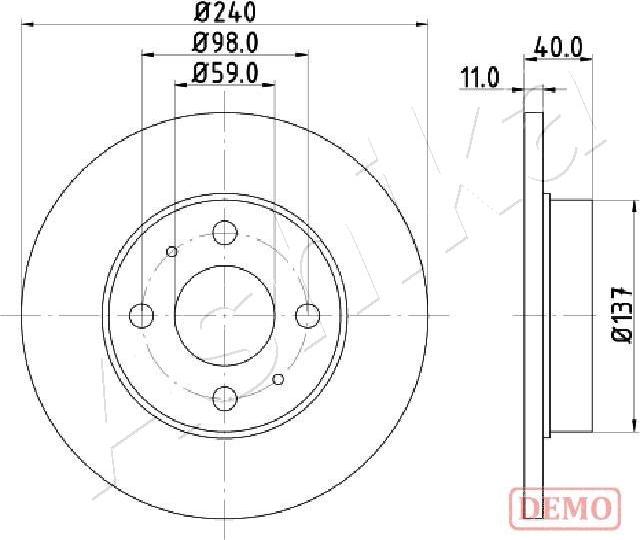 Ashika 61-00-0200C - Bremžu diski www.autospares.lv