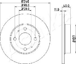 Ashika 61-00-0200 - Bremžu diski www.autospares.lv