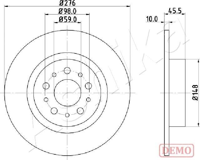 Ashika 61-00-0203C - Bremžu diski www.autospares.lv