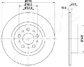 Ashika 61-00-0203 - Bremžu diski www.autospares.lv