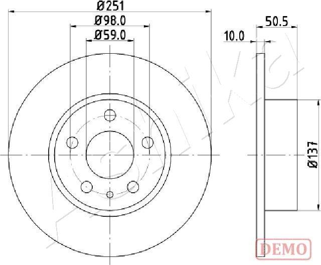 Ashika 61-00-0202C - Bremžu diski www.autospares.lv