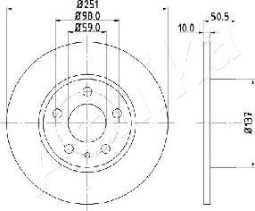 Ashika 61-00-0202 - Bremžu diski www.autospares.lv