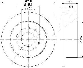 Ashika 61-00-0216 - Bremžu diski autospares.lv