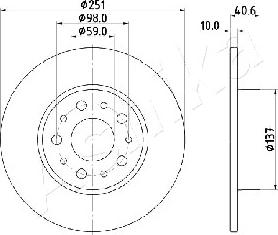 Ashika 61-00-0211 - Bremžu diski www.autospares.lv