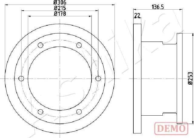 Ashika 61-00-0224C - Bremžu diski www.autospares.lv