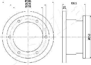 Ashika 61-00-0224 - Bremžu diski www.autospares.lv