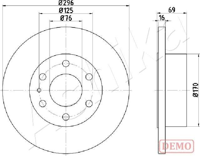 Ashika 61-00-0225C - Bremžu diski www.autospares.lv