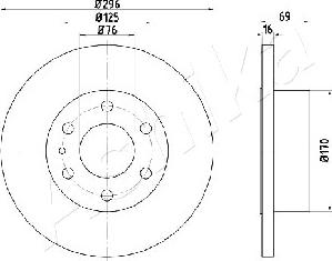 Ashika 61-00-0225 - Bremžu diski www.autospares.lv