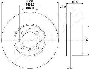 Ashika 61-00-0228 - Bremžu diski www.autospares.lv