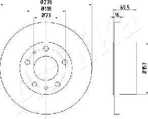 Ashika 61-00-0223 - Bremžu diski www.autospares.lv