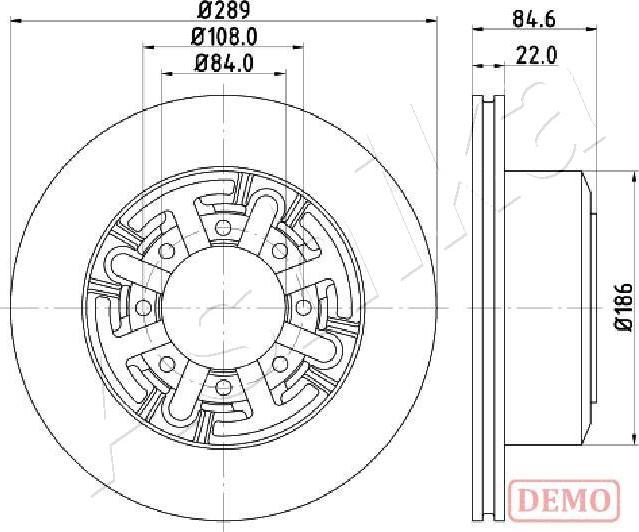 Ashika 61-00-0222C - Bremžu diski www.autospares.lv