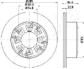 Ashika 61-00-0222 - Bremžu diski www.autospares.lv