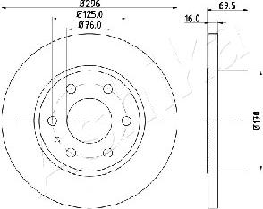 Ashika 61-00-0227 - Bremžu diski www.autospares.lv