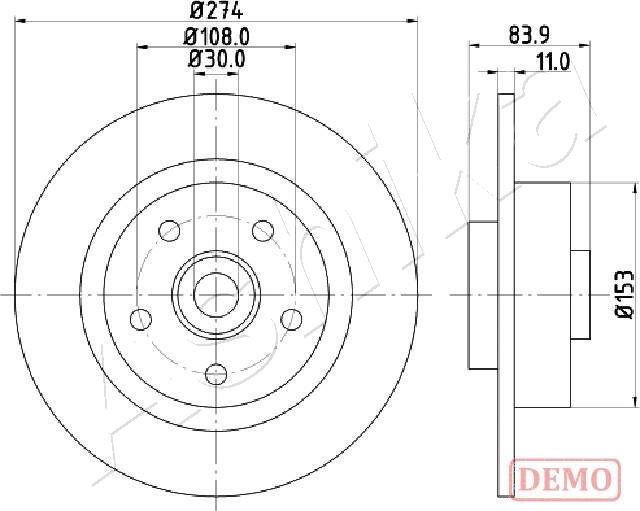 Ashika 61-00-0704C - Bremžu diski www.autospares.lv