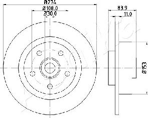 Ashika 61-00-0704 - Bremžu diski www.autospares.lv