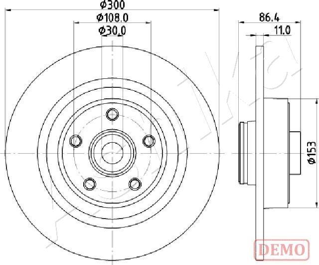 Ashika 61-00-0702C - Bremžu diski www.autospares.lv