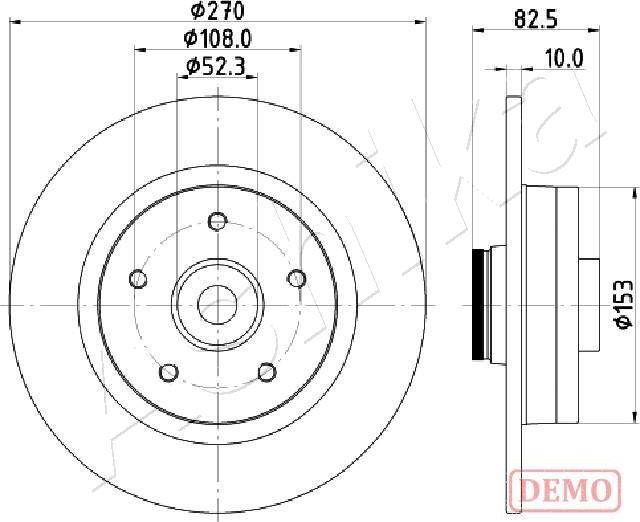 Ashika 61-00-0710C - Bremžu diski www.autospares.lv