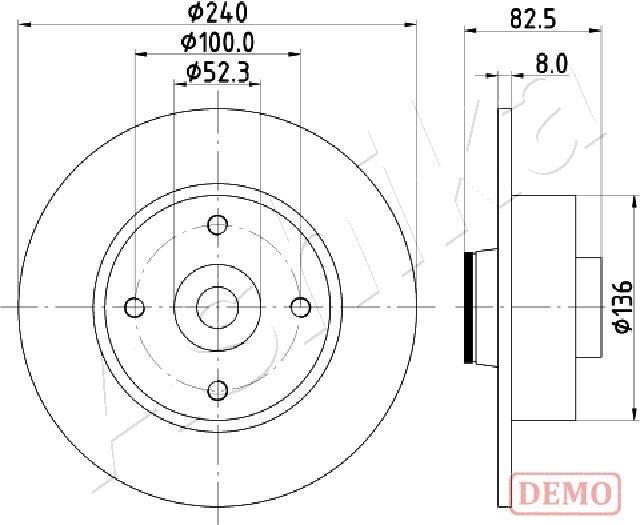 Ashika 61-00-0712C - Bremžu diski www.autospares.lv