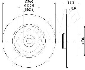 Ashika 61-00-0712 - Bremžu diski www.autospares.lv