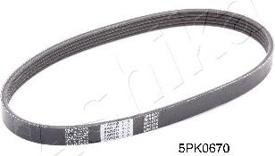 Ashika 112-5PK670 - Ķīļrievu siksna autospares.lv