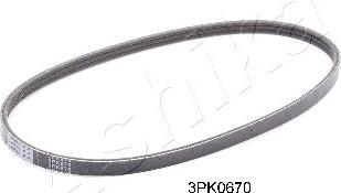 Ashika 112-3PK670 - Ķīļrievu siksna www.autospares.lv