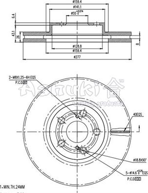 Ashuki 0990-9412 - Тормозной диск www.autospares.lv