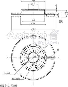 Ashuki 0990-9212 - Bremžu diski autospares.lv