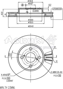 Ashuki 0990-5312 - Bremžu diski www.autospares.lv