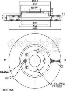 Ashuki 0990-6190 - Bremžu diski www.autospares.lv