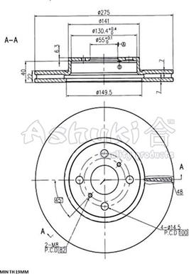 Ashuki 0990-3612 - Bremžu diski www.autospares.lv