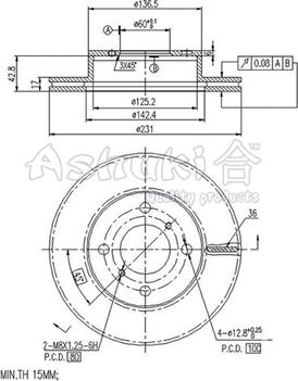 Ashuki 0990-2108 - Bremžu diski www.autospares.lv