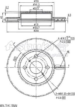 Ashuki 0990-7612 - Bremžu diski autospares.lv