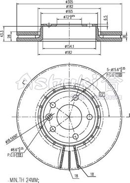 Ashuki 0990-7801 - Brake Disc www.autospares.lv