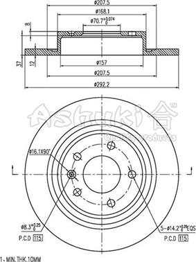 Ashuki 0993-1190 - Bremžu diski www.autospares.lv