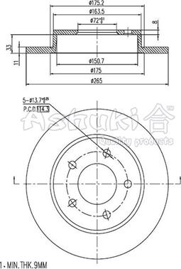 Ashuki 0993-1303 - Bremžu diski autospares.lv