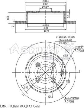 Ashuki 0993-3402 - Bremžu diski autospares.lv