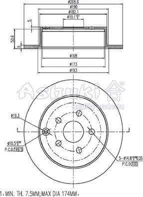 Ashuki 0993-2402 - Bremžu diski www.autospares.lv