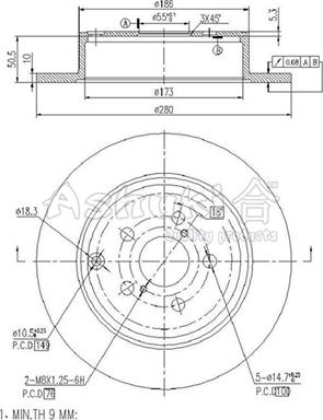 Ashuki 0993-2502 - Bremžu diski www.autospares.lv