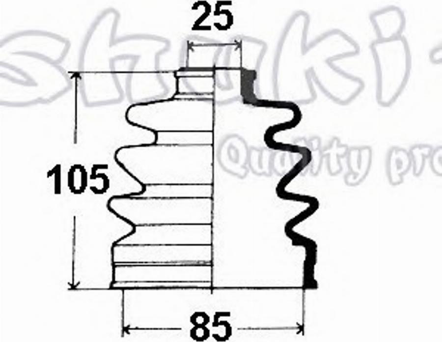 Ashuki 0858-3002 - Putekļusargs, Piedziņas vārpsta www.autospares.lv