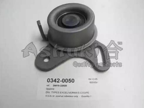 Ashuki 0342-0050 - Spriegotājrullītis, Gāzu sadales mehānisma piedziņas siksna www.autospares.lv