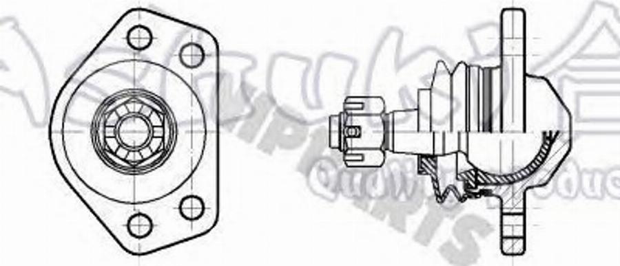 Ashuki 1464-8002 - Шаровая опора, несущий / направляющий шарнир www.autospares.lv