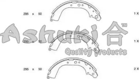 Ashuki 1050-9302 - Bremžu loku komplekts www.autospares.lv