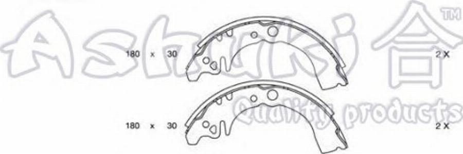 Ashuki 1050-1206 - Bremžu loku komplekts autospares.lv